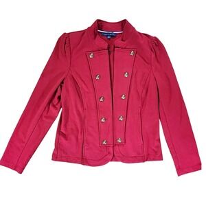 Tommy Hilfiger Crimson Double Breasted Military Style Jacket Womens Size L